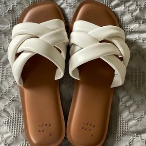 A new day white sandals